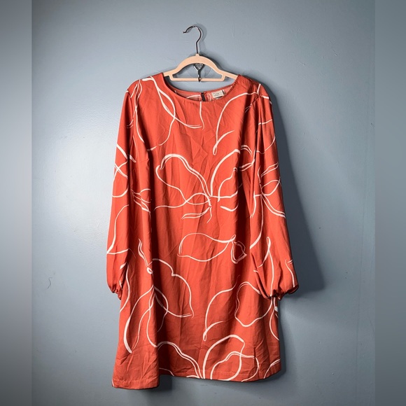 A New Day Women's Long Sleeve Keyhole Neck Shift Dress Size XXL NWT - Picture 5 of 11